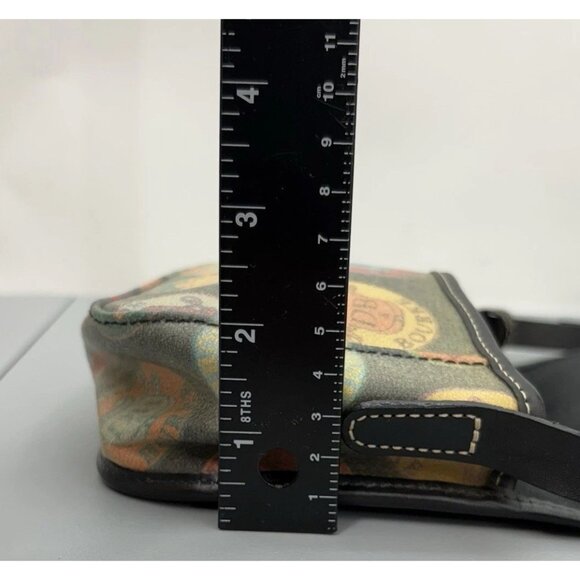 Vintage Dooney & Bourke Shoulder Bag Purse Logo Medallion Colorful Coated Black - Picture 11 of 12